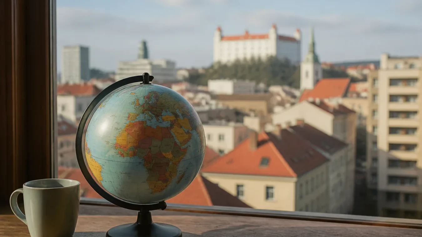 Muž preveruje zahraničnú ponuku pôžičky na notebooku