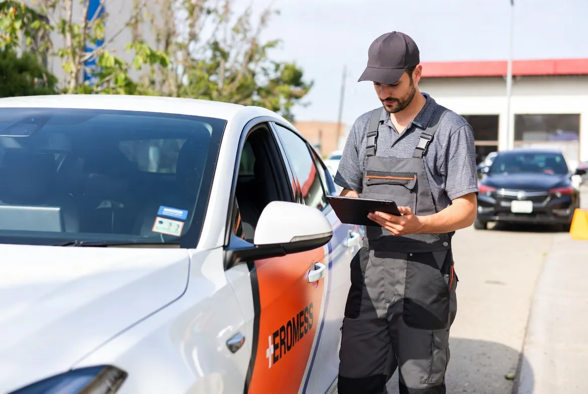 Živnostník pri práci s tabletom - Pôžička pre živnostníka