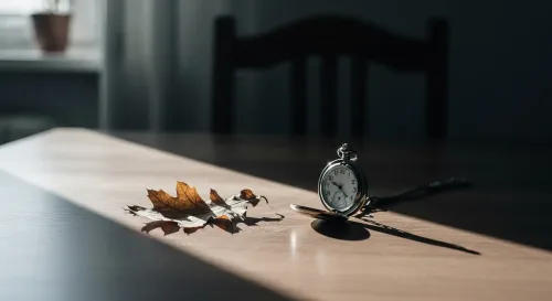 Starší pár sedí na lavičke v parku počas jesenného dňa