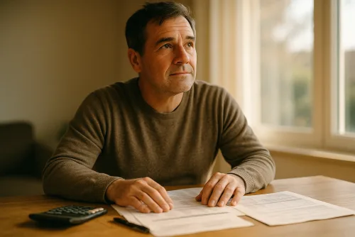 Človek kráčajúci po schodoch k svetlu - Pôžička po bankrote