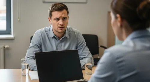 Klient rieši refinancovanie úveru v pobočke banky