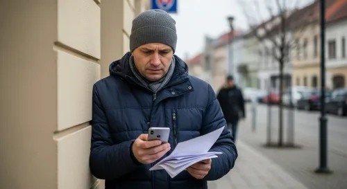 Muž pri bankomate zisťuje, že mu exekútor zablokoval účet